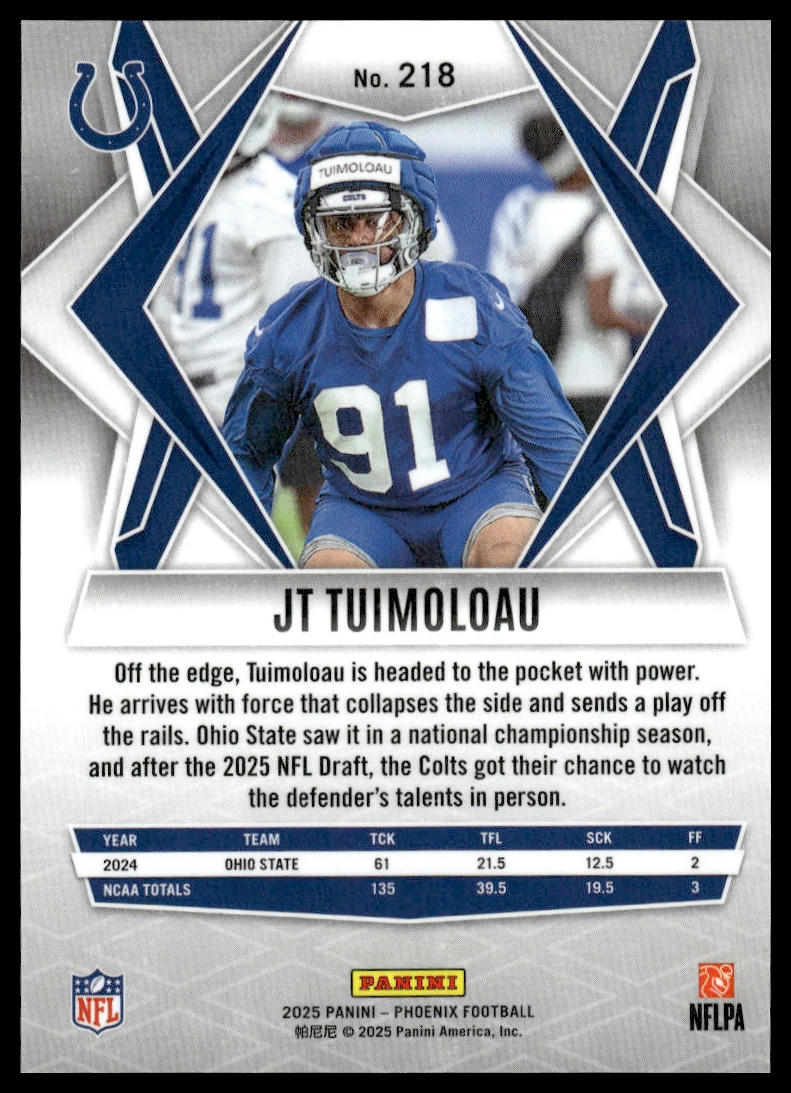 2025 Panini Phoenix #218 JT Tuimoloau