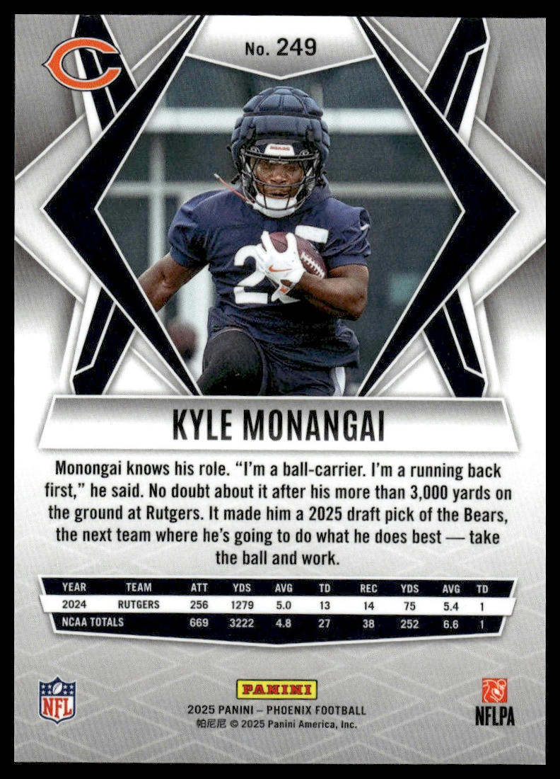 2025 Panini Phoenix #249 Kyle Monangai Silver Lava Prizm