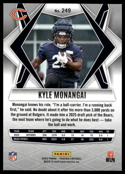 2025 Panini Phoenix #249 Kyle Monangai Silver Lava Prizm