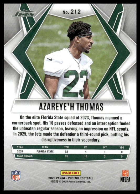 2025 Panini Phoenix #212 Azareye'h Thomas Silver Hyper Prizm