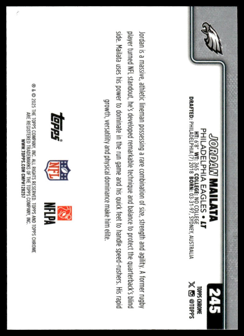 2025 Topps Chrome #245 Jordan Mailata