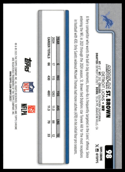 2025 Topps Chrome #98 Amon-Ra St. Brown