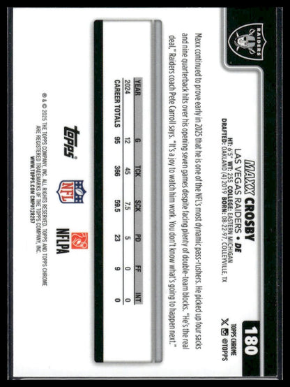 2025 Topps Chrome #180 Maxx Crosby
