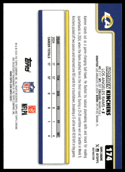 2025 Topps Chrome #174 Kamren Kinchens