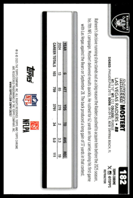 2025 Topps Chrome #182 Raheem Mostert Refractor