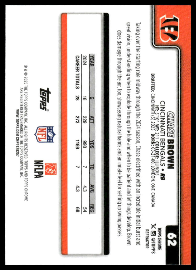 2025 Topps Chrome #62 Chase Brown