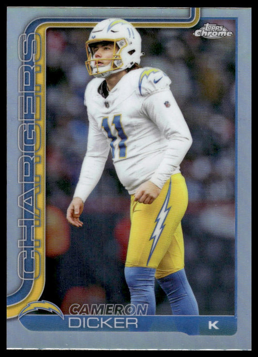 2025 Topps Chrome #162 Cameron Dicker Football Leather Refractor
