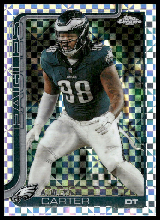 2025 Topps Chrome #250 Jalen Carter Hot Pink X-Fractor