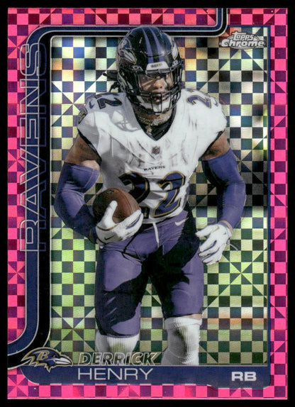 2025 Topps Chrome #25 Derrick Henry Hot Pink X-Fractor