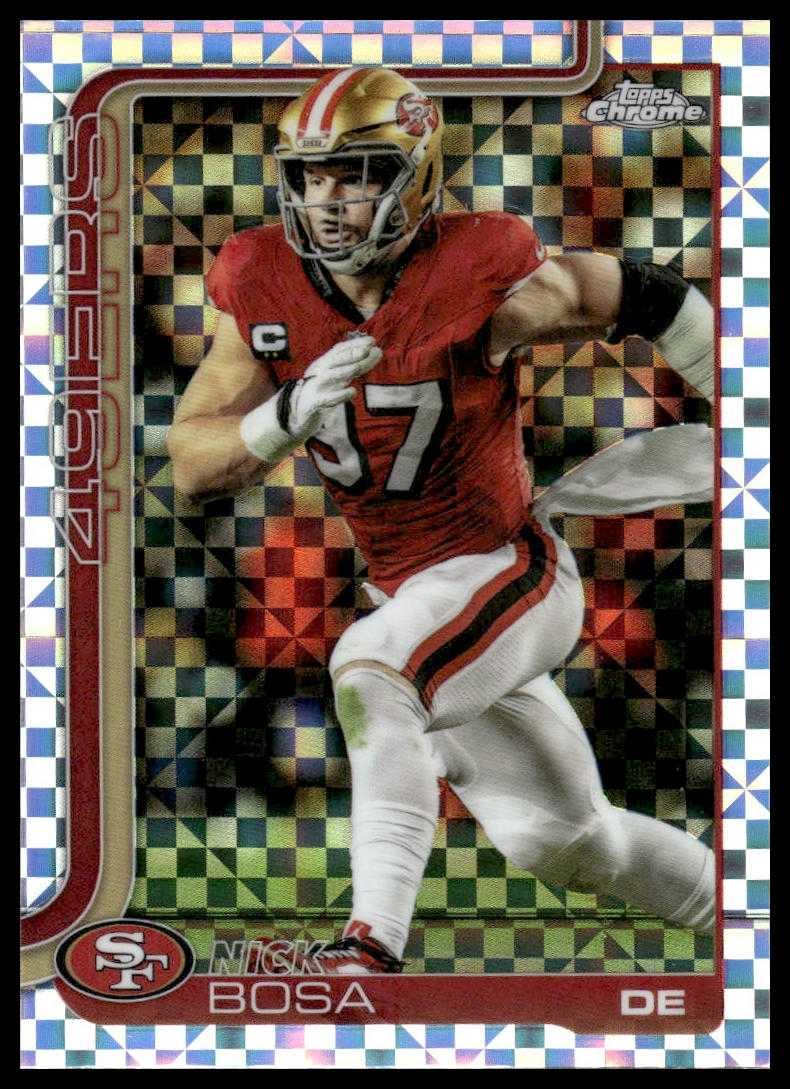 2025 Topps Chrome #264 Nick Bosa Hot Pink X-Fractor