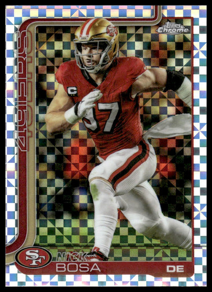 2025 Topps Chrome #264 Nick Bosa Hot Pink X-Fractor