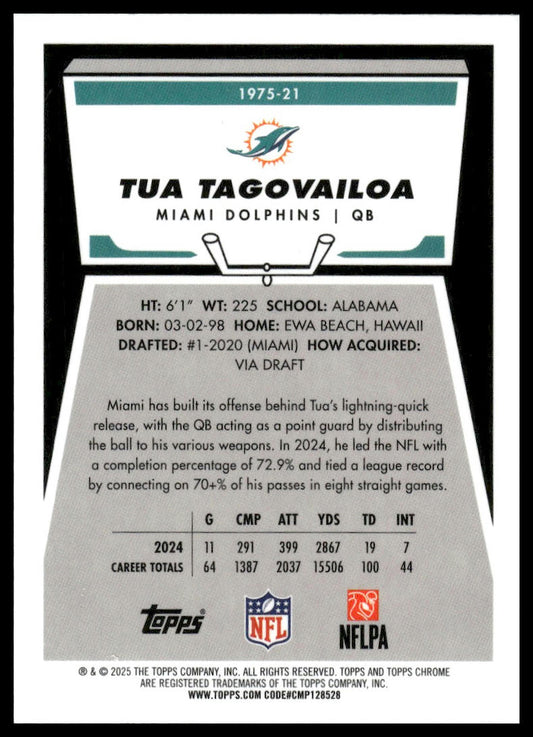 2025 Topps Chrome #1975-21 Tua Tagovailoa 1975 Topps