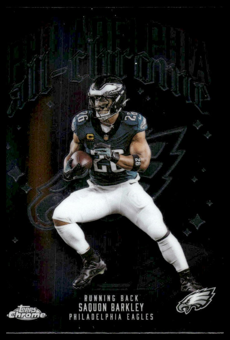 2025 Topps Chrome #ACT-3 Saquon Barkley All Chrome Team