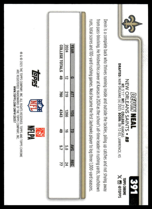 2025 Topps Chrome #391 Devin Neal