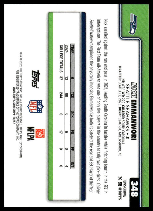 2025 Topps Chrome #348 Nick Emmanwori