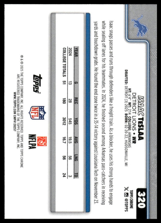 2025 Topps Chrome #320 Isaac TeSlaa