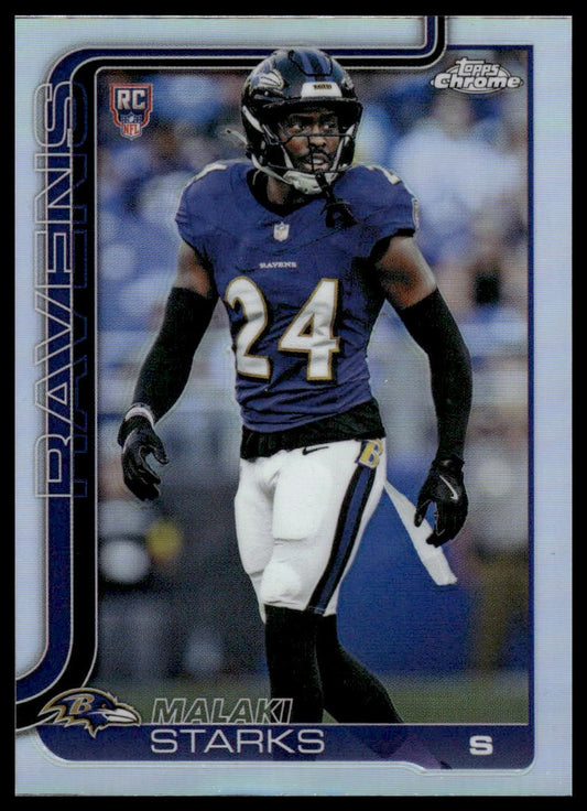 2025 Topps Chrome #347 Malaki Starks Football Leather Refractor