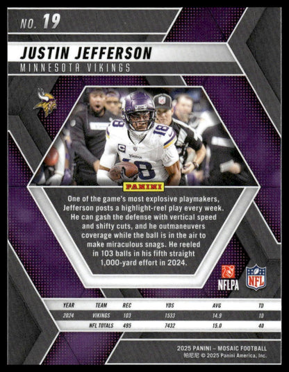 2025 Panini Mosaic #19 Justin Jefferson