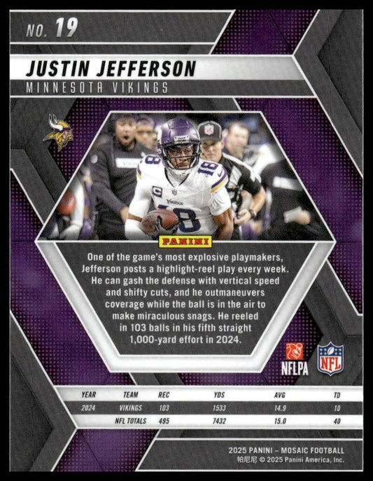 2025 Panini Mosaic #19 Justin Jefferson