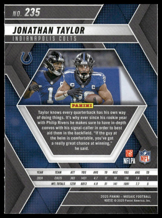 2025 Panini Mosaic #235 Jonathan Taylor