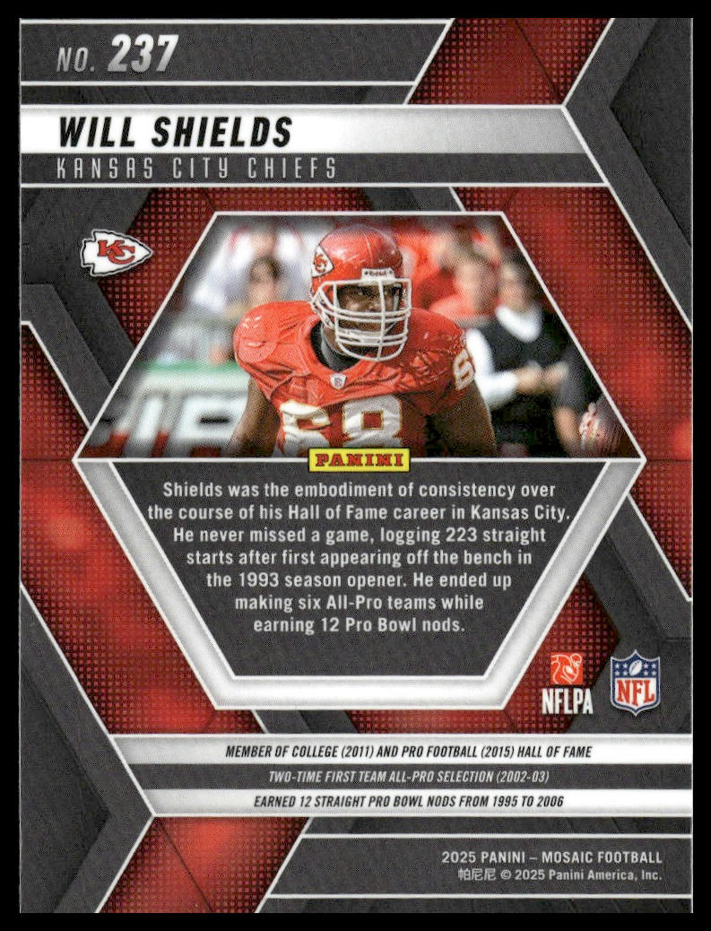 2025 Panini Mosaic #237 Will Shields