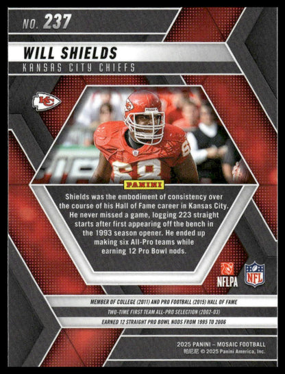 2025 Panini Mosaic #237 Will Shields