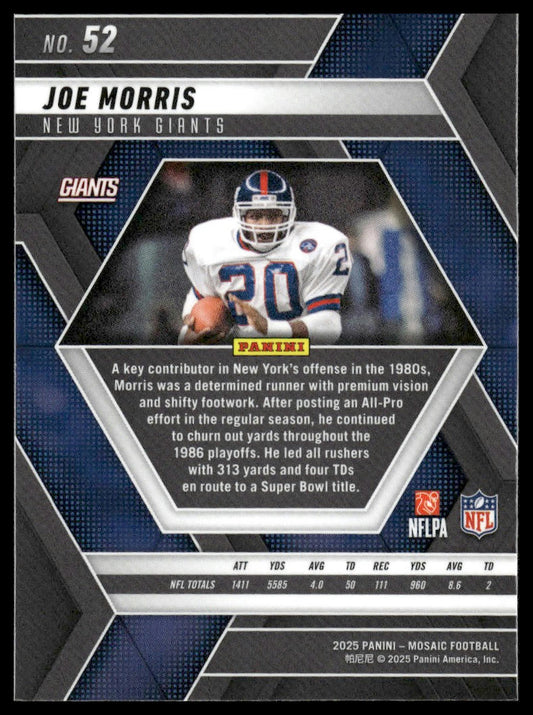 2025 Panini Mosaic #52 Joe Morris