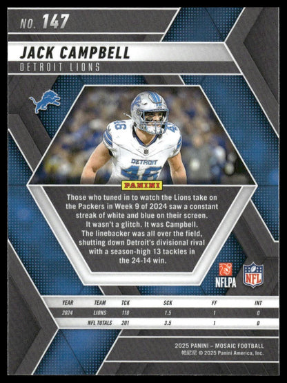 2025 Panini Mosaic #147 Jack Campbell