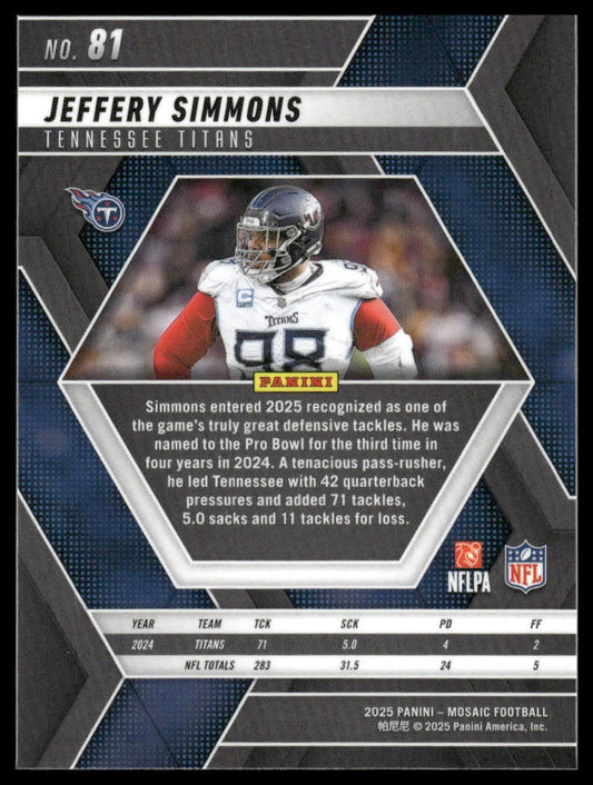 2025 Panini Mosaic #81 Jeffery Simmons