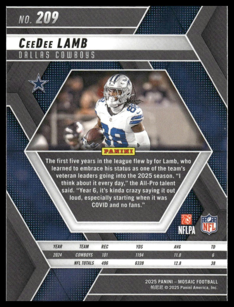 2025 Panini Mosaic #209 CeeDee Lamb