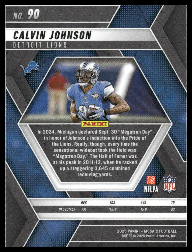 2025 Panini Mosaic #90 Calvin Johnson