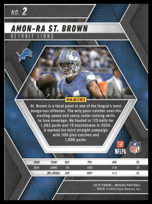 2025 Panini Mosaic #2 Amon-Ra St. Brown