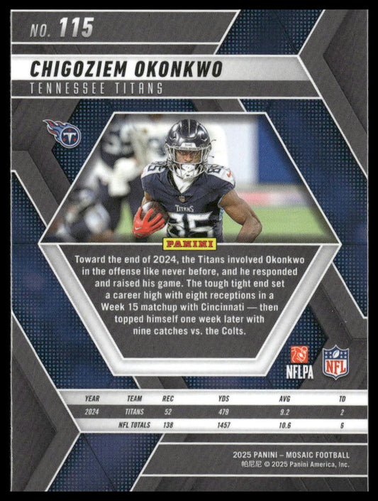 2025 Panini Mosaic #115 Chigoziem Okonkwo
