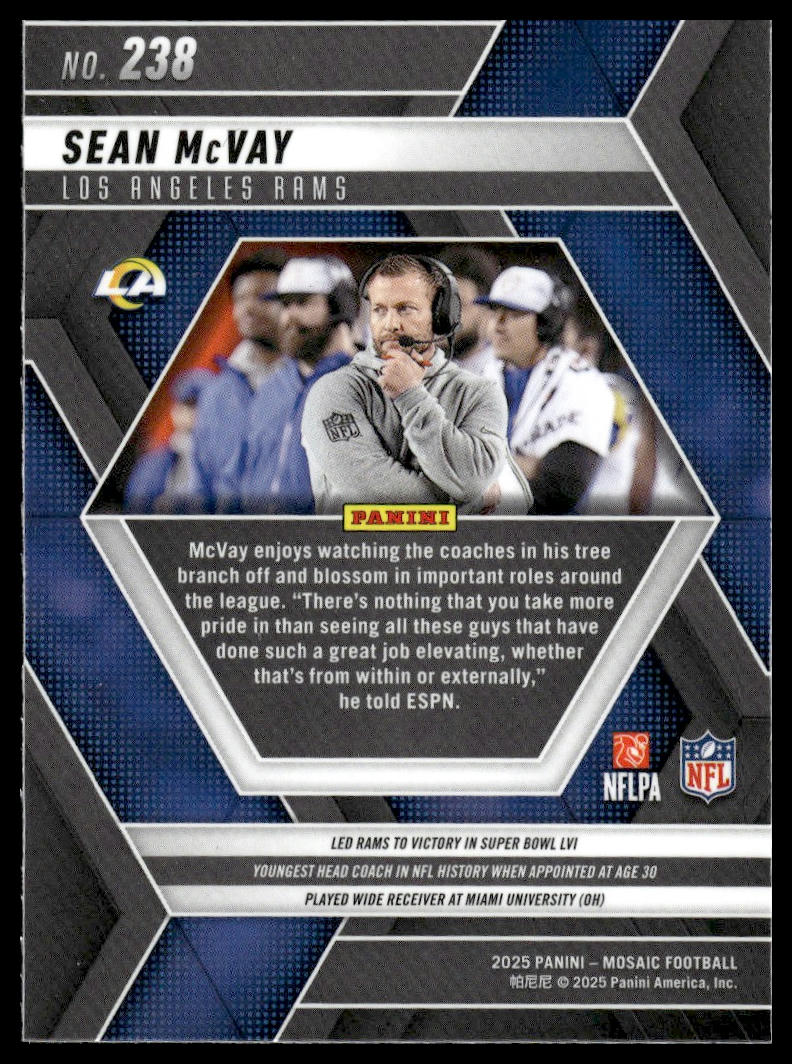 2025 Panini Mosaic #238 Sean McVay