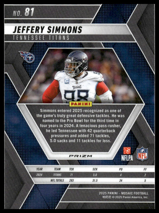 2025 Panini Mosaic #81 Jeffery Simmons Mosaic Green