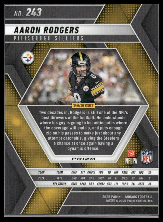 2025 Panini Mosaic #243 Aaron Rodgers Mosaic Green