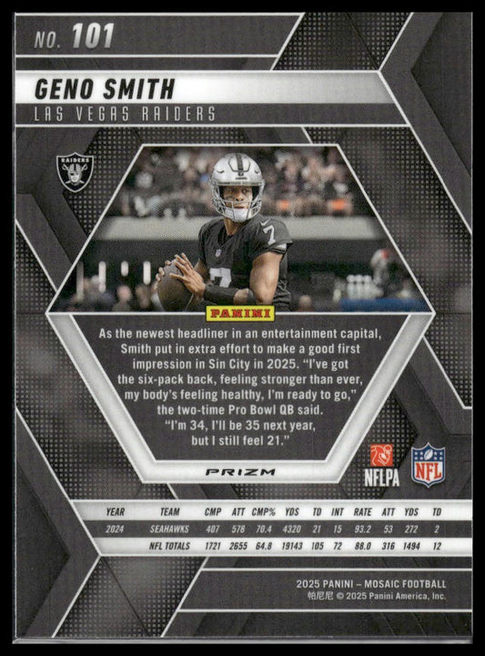 2025 Panini Mosaic #101 Geno Smith Mosaic Green