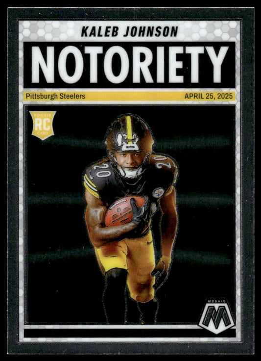 2025 Panini Mosaic #22 Kaleb Johnson Notoriety Mosaic