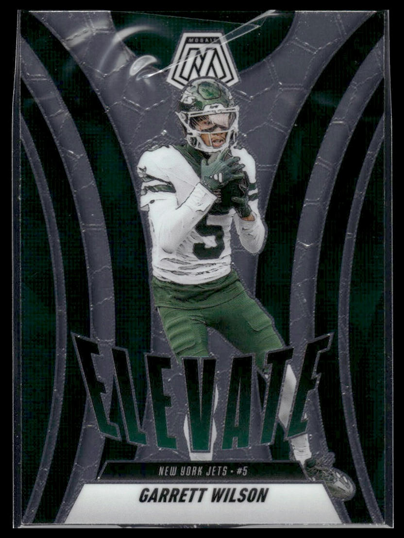2025 Panini Mosaic #19 Garrett Wilson Elevate Mosaic Orange Fluorescent