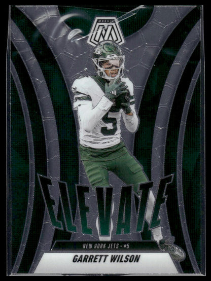 2025 Panini Mosaic #19 Garrett Wilson Elevate Mosaic Orange Fluorescent