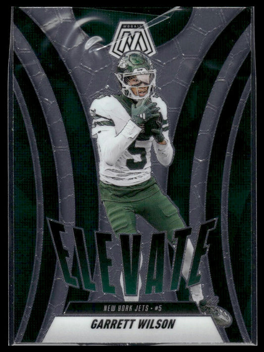 2025 Panini Mosaic #19 Garrett Wilson Elevate Mosaic Orange Fluorescent