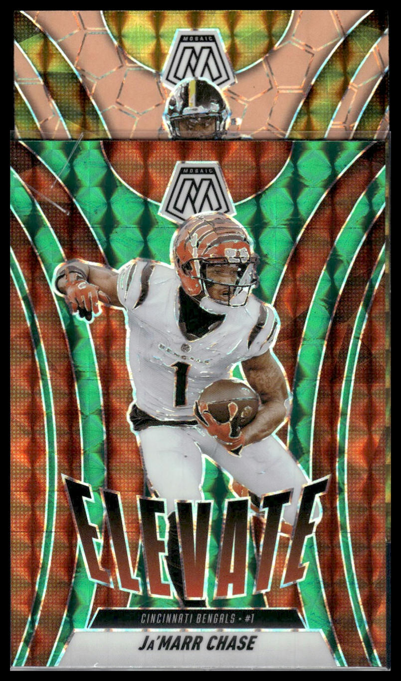 2025 Panini Mosaic #14 Ja'Marr Chase Elevate Mosaic Green