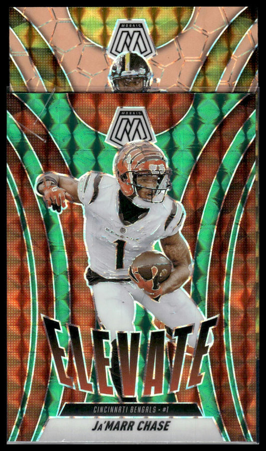 2025 Panini Mosaic #14 Ja'Marr Chase Elevate Mosaic Green