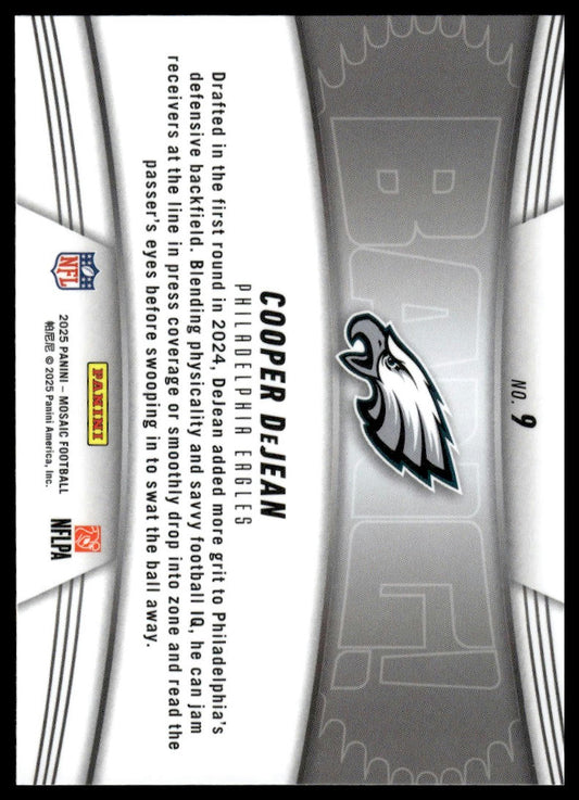 2025 Panini Mosaic #9 Cooper DeJean Bang! Mosaic Green