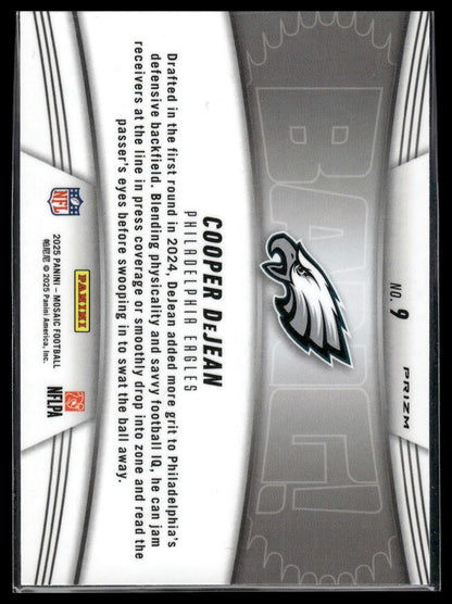 2025 Panini Mosaic #9 Cooper DeJean Bang! Mosaic Pink Fluorescent