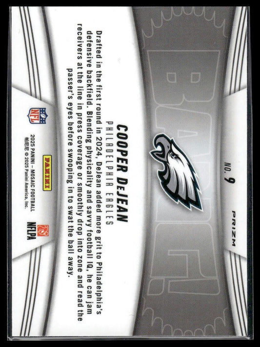 2025 Panini Mosaic #9 Cooper DeJean Bang! Mosaic Pink Fluorescent