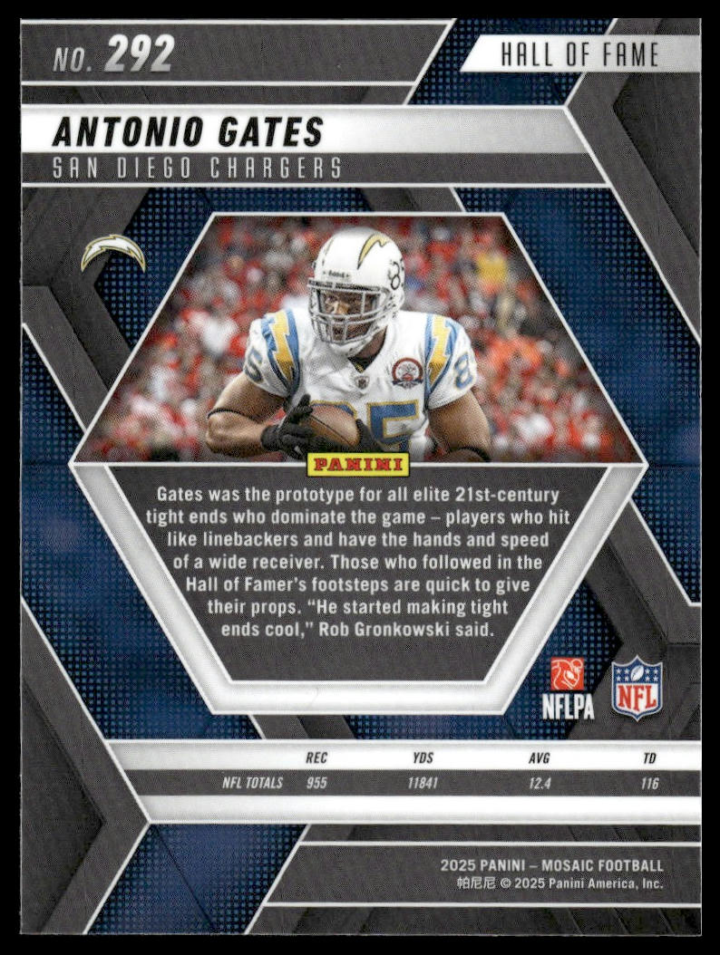 2025 Panini Mosaic #292 Antonio Gates