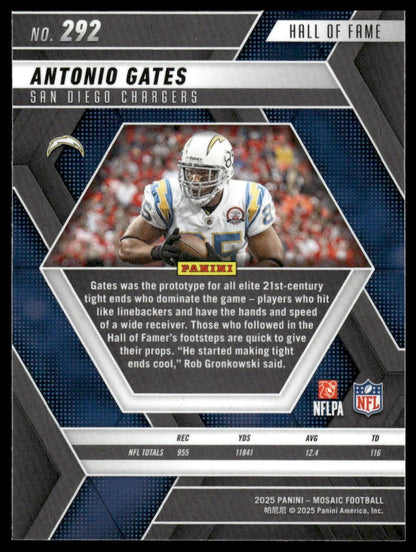 2025 Panini Mosaic #292 Antonio Gates