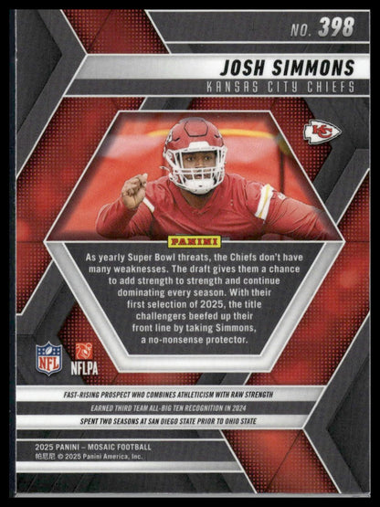 2025 Panini Mosaic #398 Josh Simmons