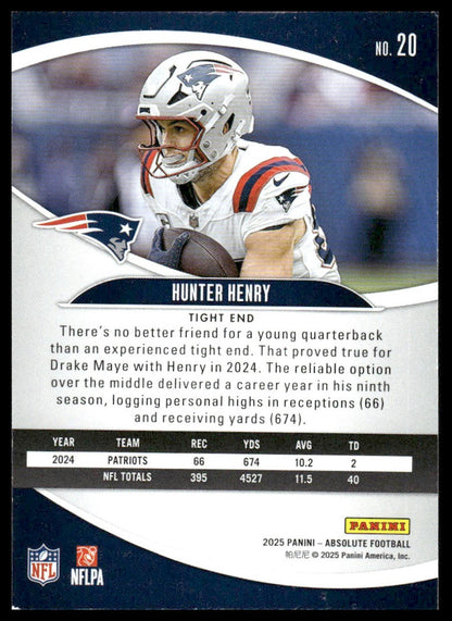 2025 Panini Absolute #20 Hunter Henry Purple